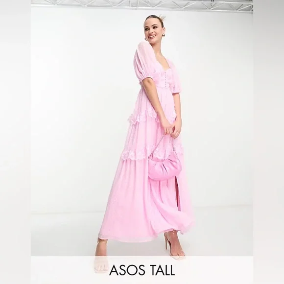 ASOS Tall Pink Backless Maxi Dress - Picture 3 of 4
